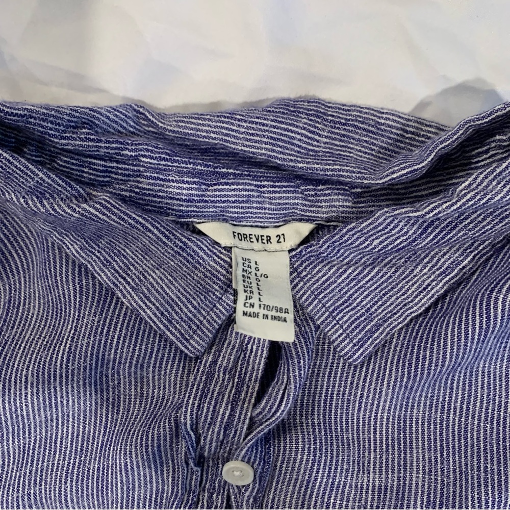 Forever 21 Blue and white striped button down